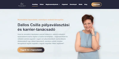 Dallos Csilla LinkedIn tanácsadó weboldala, mint referencia a tartalommarketing stratégia témában - landing oldal szövegezés